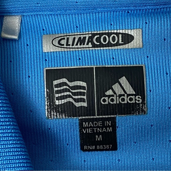 Adidas Golf Men’s Baby Blue ClimaCool Short Sleeve Tour Polo Shirt Size Medium - Picture 8 of 11